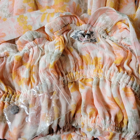 Intimately Free People | Dance With Me Floral Sheer Maxi Dress Ivory Combo Nwot - Picture 9 of 9